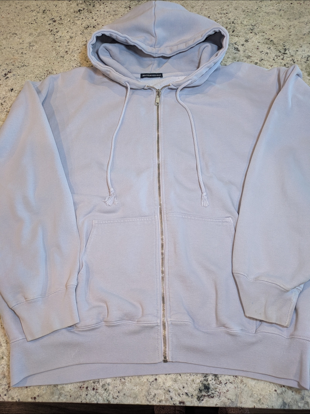 Brandy Melville oversized full-zip hoodie in a beautiful light lavender/lilac